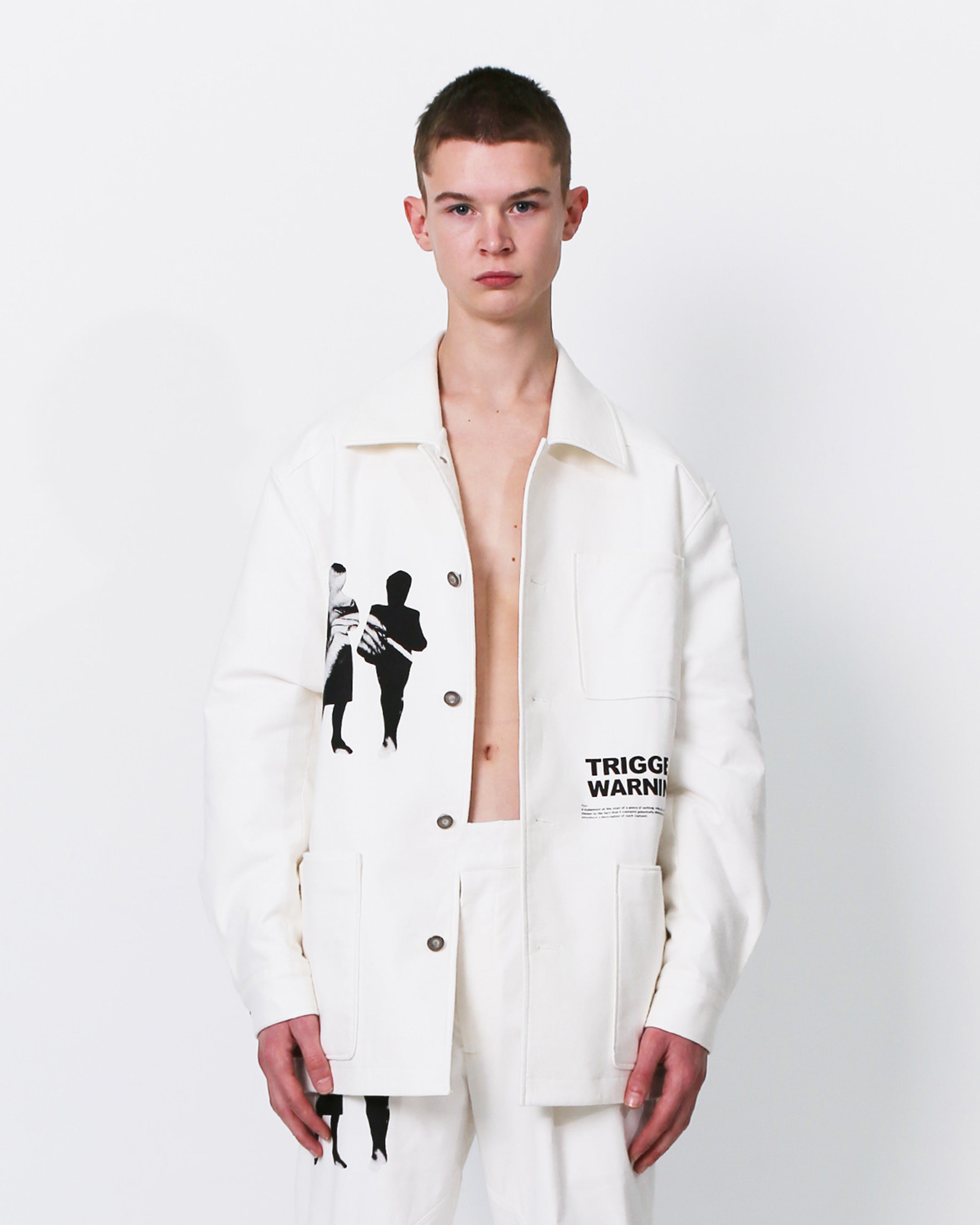 RELAXED WORK COTTON JACKET (WHITE)